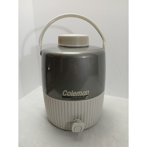 Vintage Coleman SteelBelted 2 Cooler 2 Gal. Silver - Picture 1 of 6